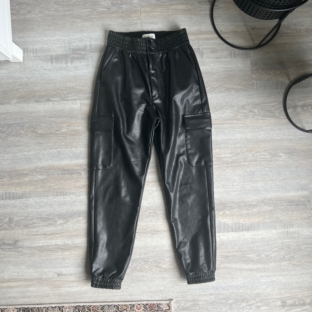 Abercrombie & Fitch Vegan Leather Joggers